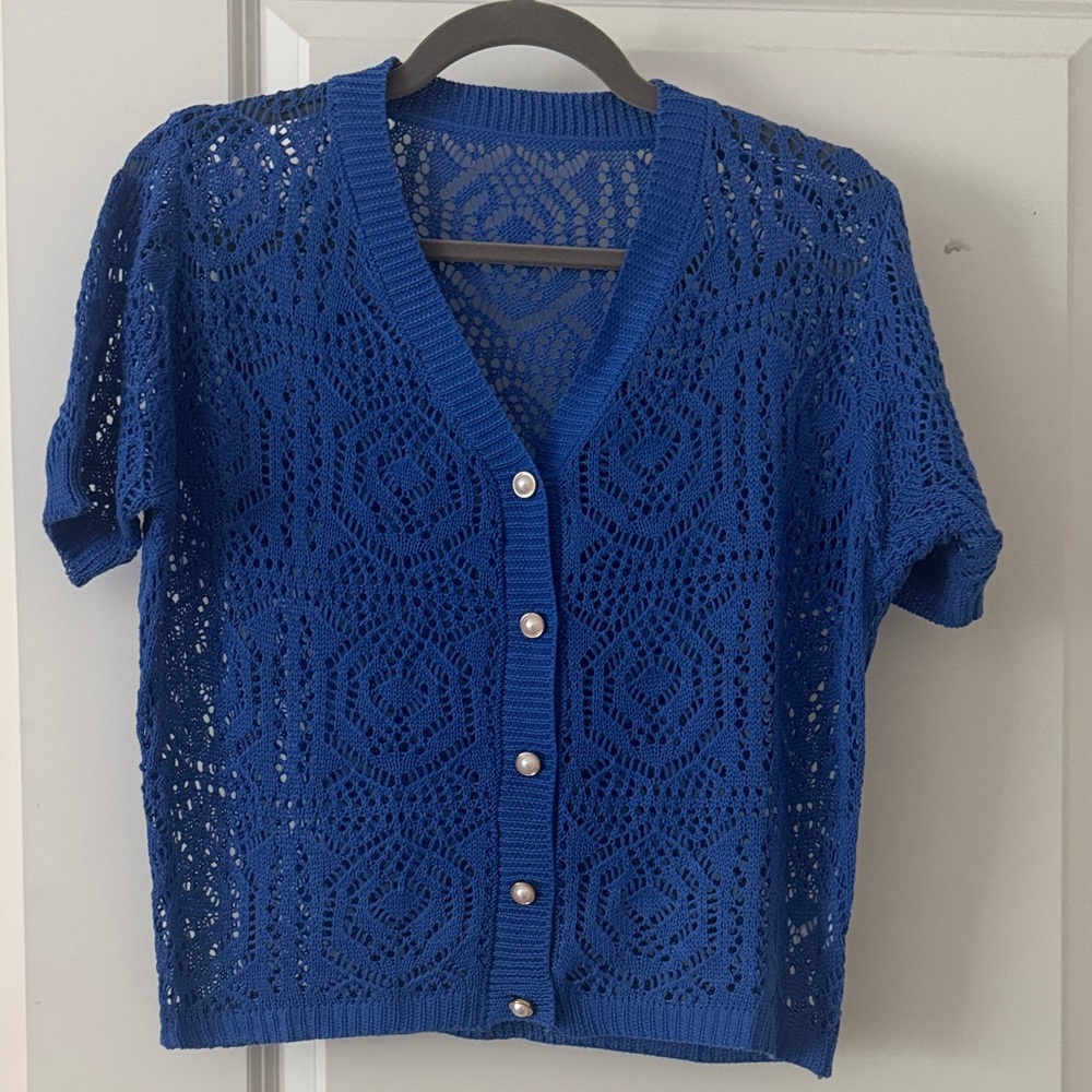 Blue Knit Women's Sweater